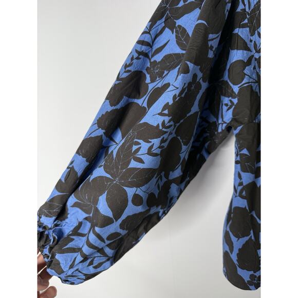 Tuckernuck Oliphant Mandarin Balloon Sleeve Top Willow Blue Sz XXS Oversized - Picture 4 of 11